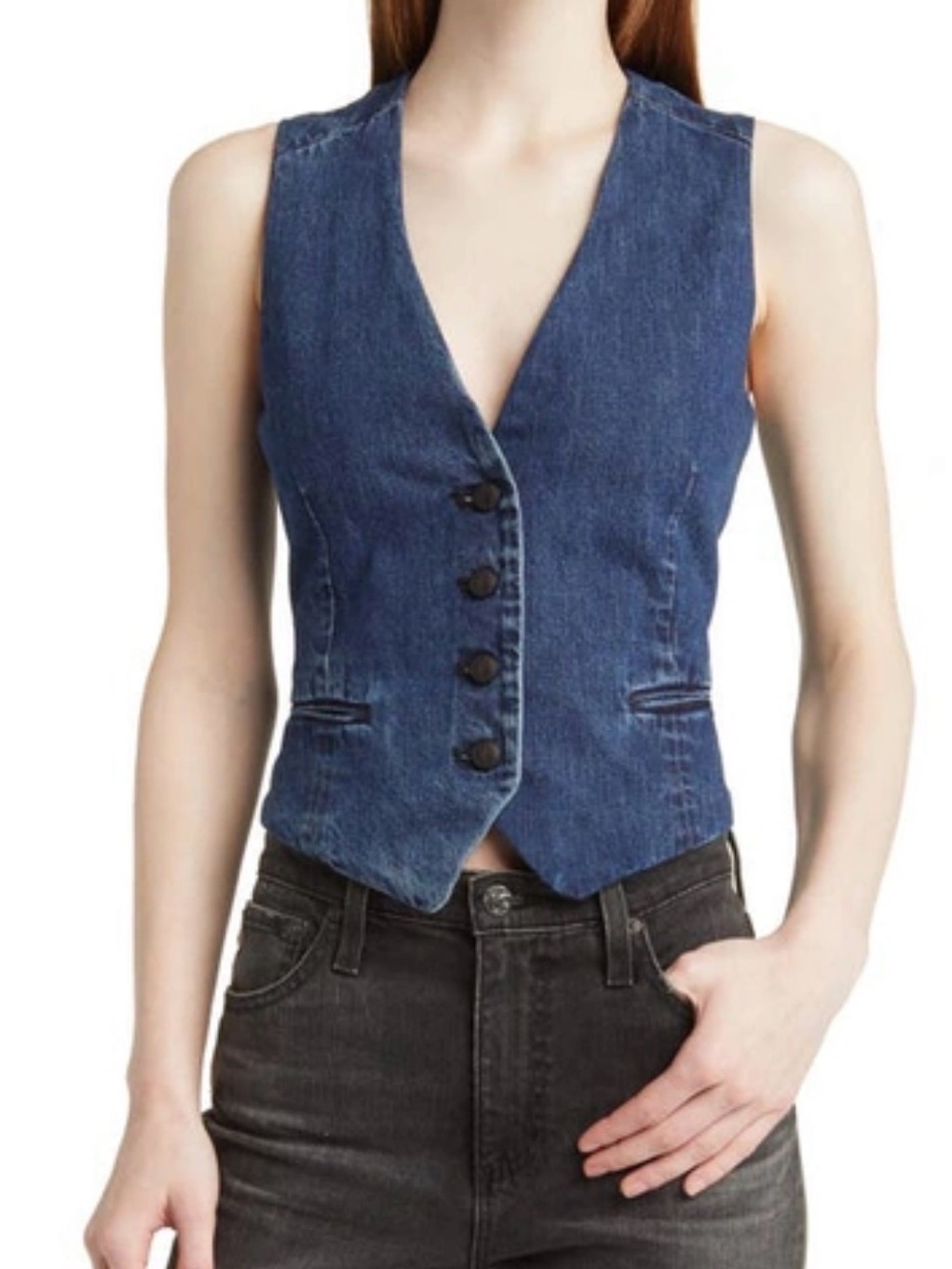 NWOT RAG & BONE Priya Cropped Denim Vest in Ari
